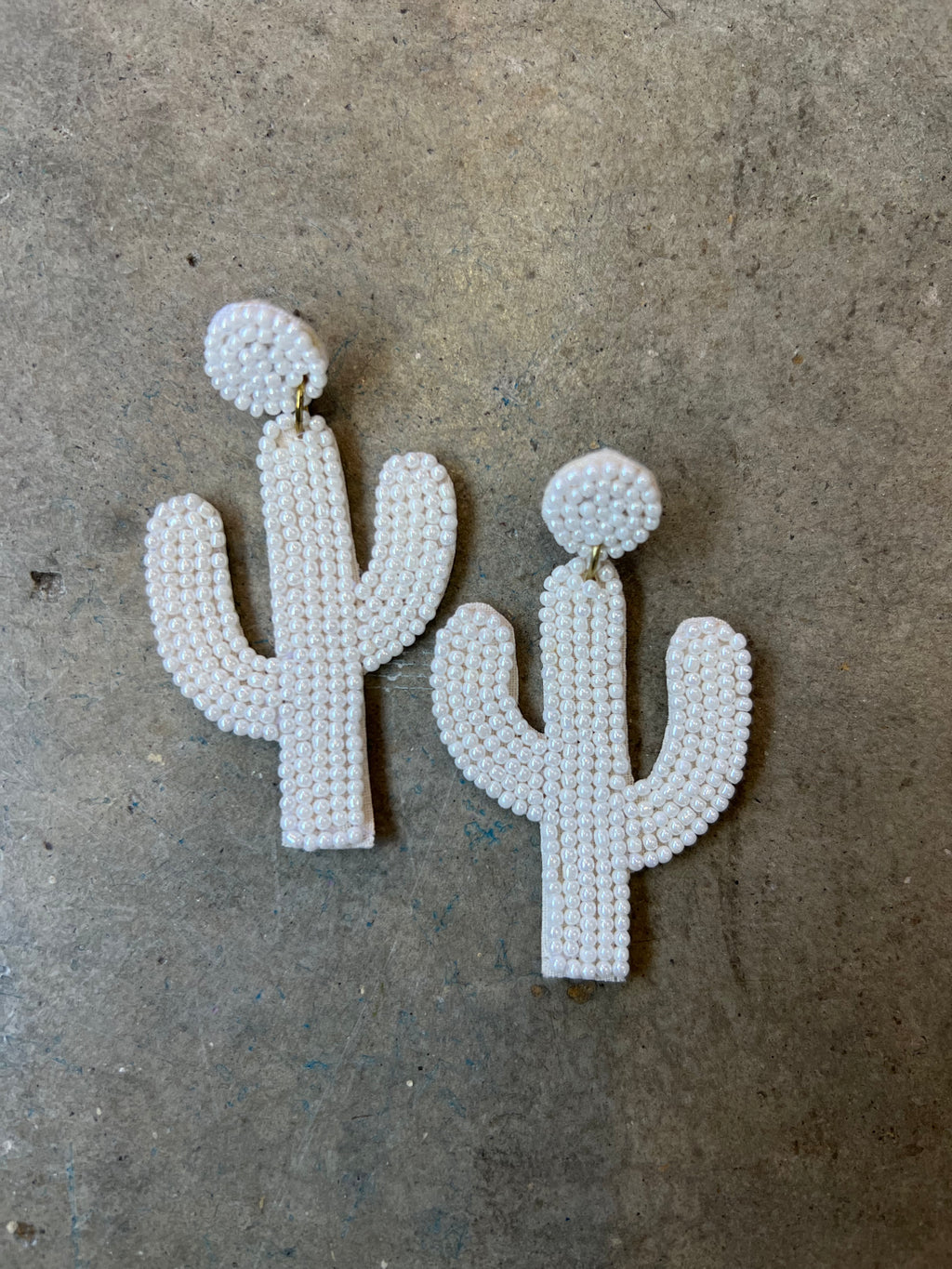 Stay Sharp White Cactus Earrings